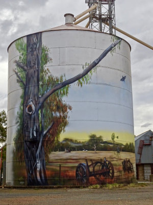 Goorambat painted silo, detail
