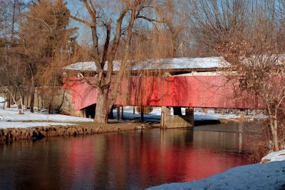 Winter stillness, covered bridge, Pennsylvania