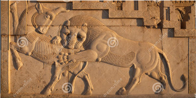 lion and bull original wall persian