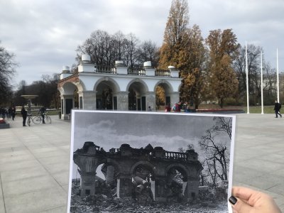  formerly Saxon Palace -destroyed in  WWII, now Tomb of the Unknown Soldier (Warsaw) 