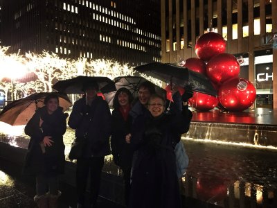 Rainy night in Rockefeller Center