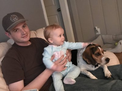 Nephew Ben, Lola and Tucker in TN
