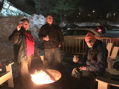 A Christmas toast at Maine Craft Distilling