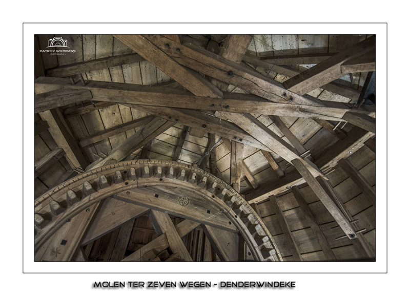 Under the roof.