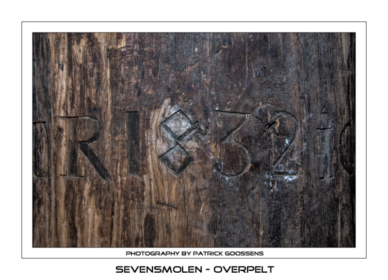 Inscriptie in de standaard - Inscription in the post(the name and year of a miller)