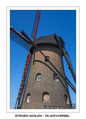Focus on tower mill Stenen bergmolen in Rijkevorsel