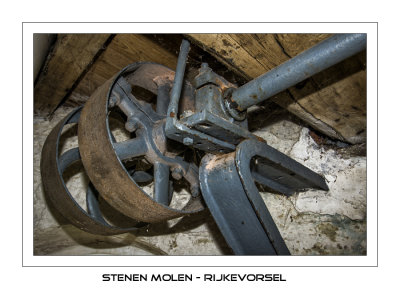 A pulley belt system to drive all the different machines that were once in this mill