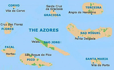 Map of the Azores.
