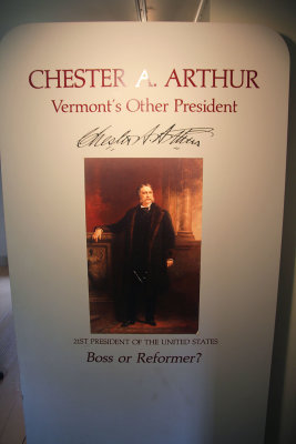 Chester Arthur was one of two presidents from Vermont, the other being Calvin Coolidge.