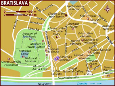 Map of Bratislava.