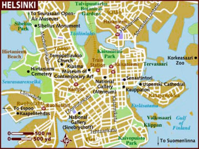 Map of Helsinki.