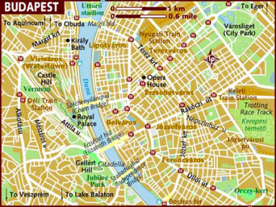 Map of Budapest.