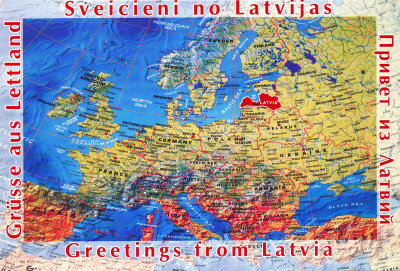 Map showing the location of Latvia.