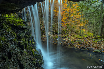 Behind the falls at Bear Run