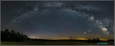 Milkyway with planets panorama