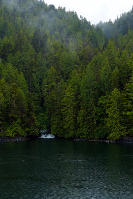 Inflow of waterfall into inside passage
