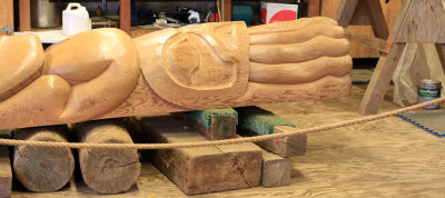 Bottom of totem under construction