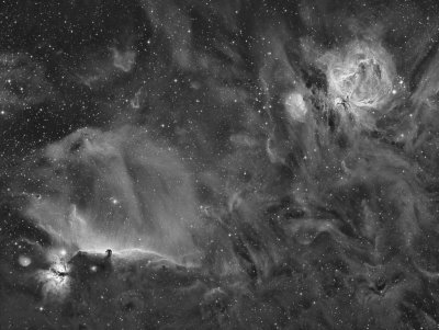 Orion and Horsehead Nebula in Ha