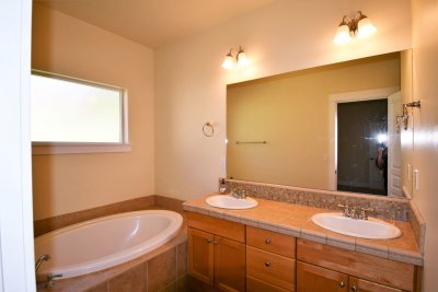 master bath with tub & shower