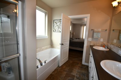 master bath with tub and shower