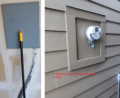 Electrical into garage- both sides