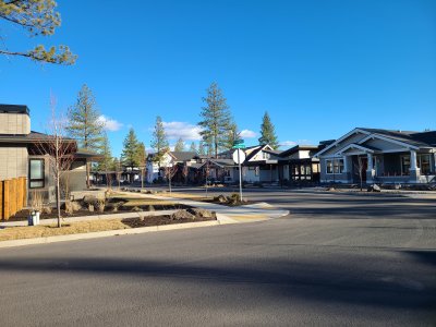 across the street