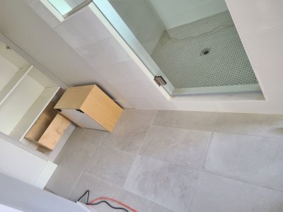 Master bath shower-tile flooring