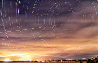 Cloud Cover Blows in Over Star Trails 10/1/2020