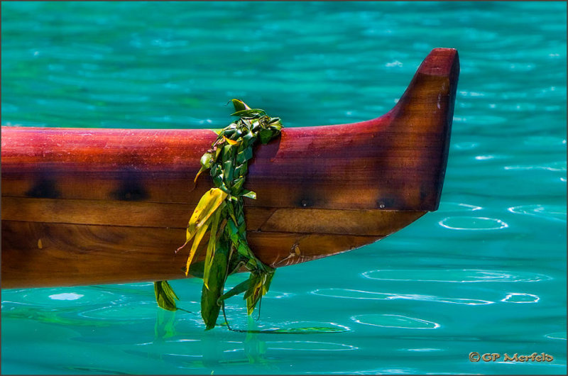 Koa Canoe With Ti Lei
