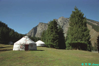 Kazakh yurts in Nanshan Pasture