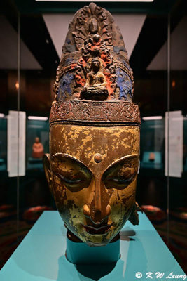 Painted gilt - bronze head of Mahavairocana (8th-9th Century)