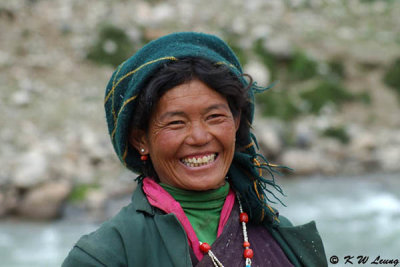 A cheerful Tibetan woman