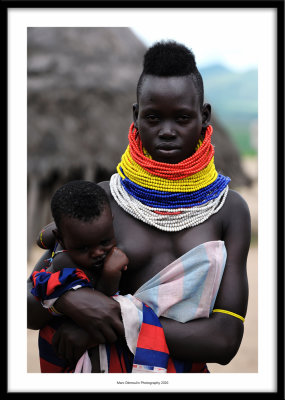 Women of a Dassanech tribe and her baby, Ethiopia 2020