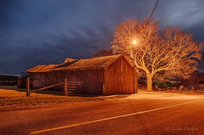 Barn & Tree At Night P1390900-6