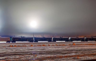 Patchy Night Fog Over The Rail Yard P1510331-7