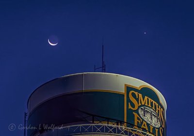 Moon & Venus Over The Water Tower P1550877-82