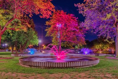 Centennial Park Fountains At Night P1600174