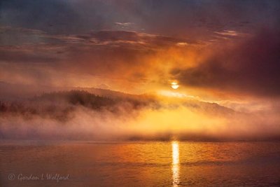 Sun Rising Over Misty Lake Wawa 02386