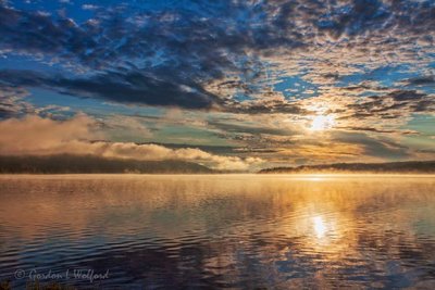 Clouded Sun Over Lake Wawa 02474