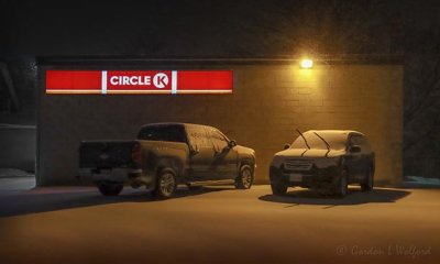 Vehicles On A Snowy Night 90D12756