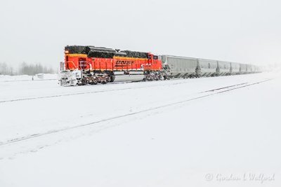 BNSF 9087 On A Snowy Morning 90D13607