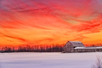 Barn In Winter Sunrise 90D14715-9