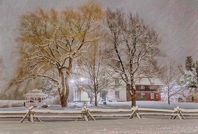 Heritage House Museum In Snowstorm At Night 90D16751-5