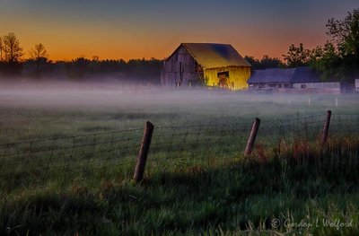 Old Barn & Ground Fog At Dawn 90D24229-33