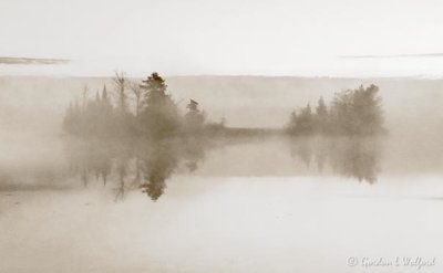 Island In Mist Reflected 90D38647