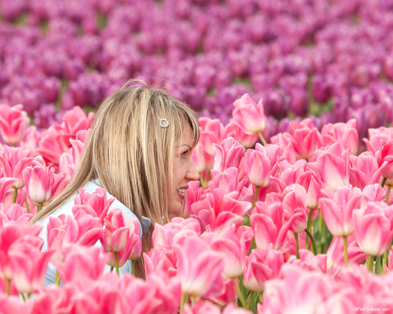 Posing in the Tulips