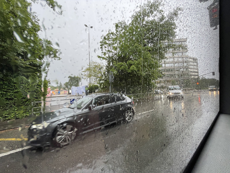 Rainy bus ride to my hotel