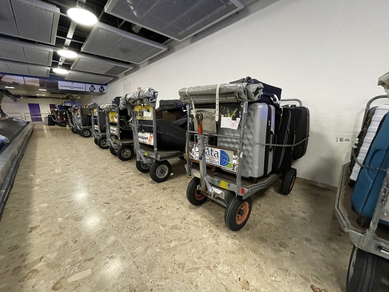 Great wall of unclaimed luggage