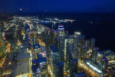 The Beaver Moon Rise from the CN Tower - Toronto