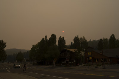 Smoky Sunset at Tahoe City